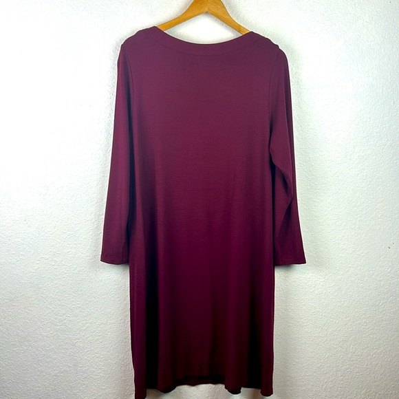 J.Jill Wearever Collection Stretch Midi wine Dress 1X - Picture 7 of 7